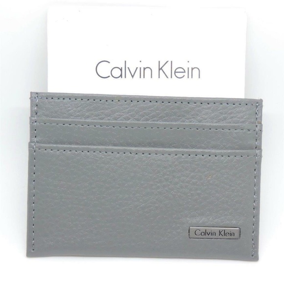 Calvin Klein Other - Calvin Klein Cardholder  Pebbled Gray Leather